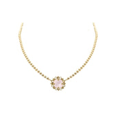 Mini Filary Necklace in Gold with Rose Quartz